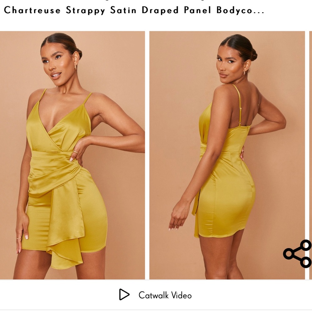 Pretty little thing gold mini dress